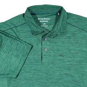 Tommy Bahama IslandZone Polo Shirt Men's Large Green Performance Golf Beach